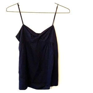 Theory navy blue adjustable silk-like tank